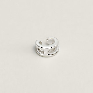 Chaine d'ancre Punk single ear cuff - Silver | Hermès USA